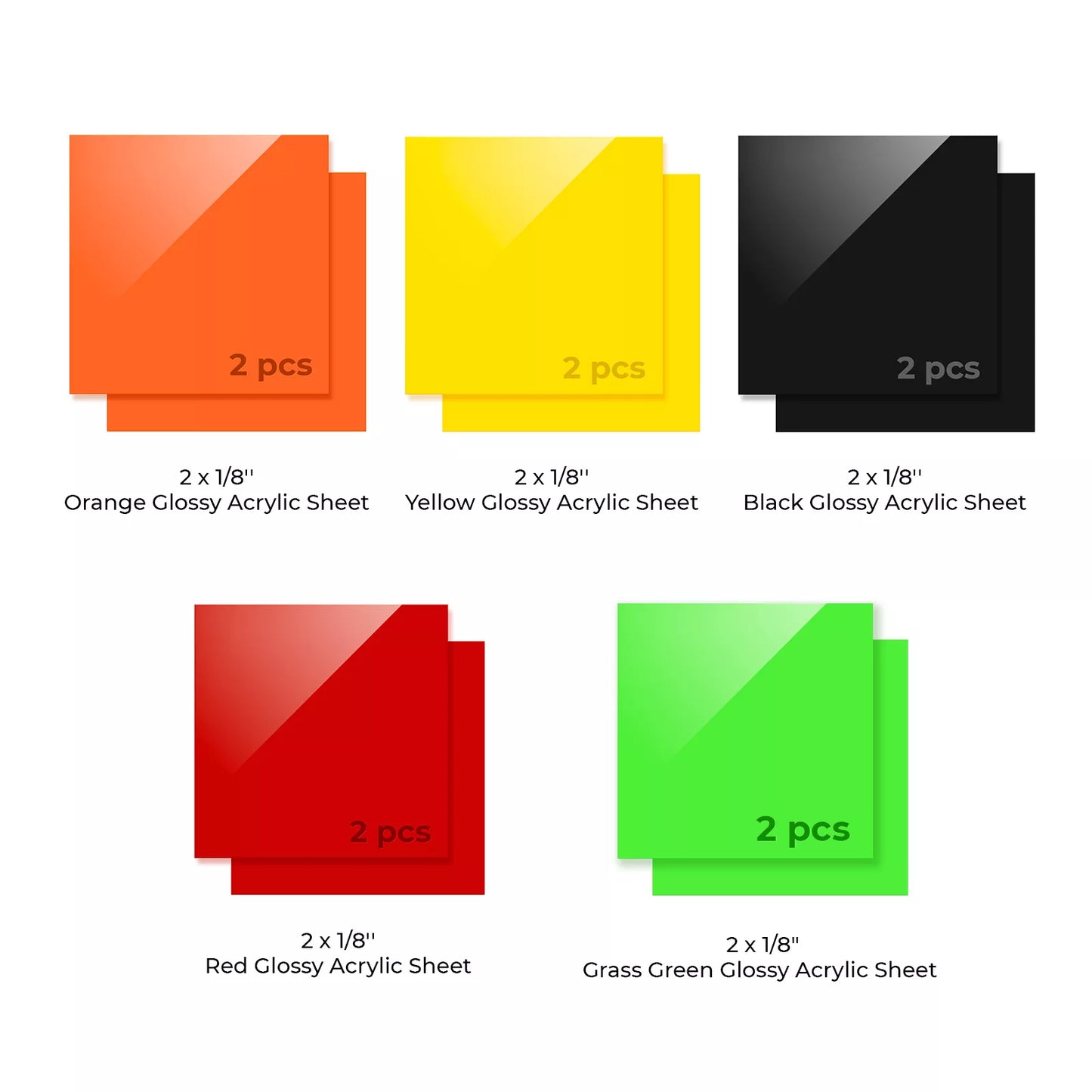 1/8" Acrylic Sheets Trial Kit (10pcs)