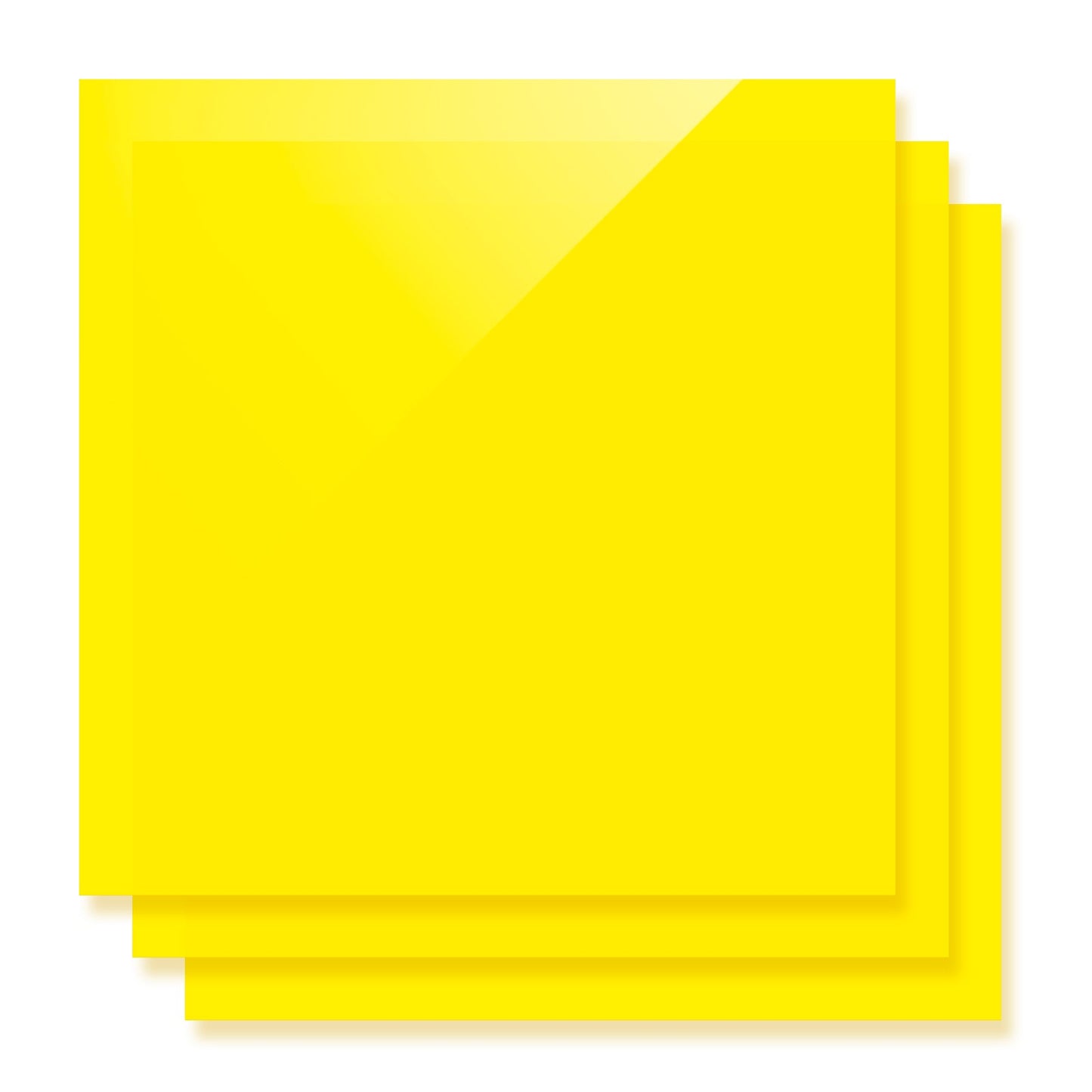 1/8" Fluorescent Yellow Translucent Glossy Acrylic Sheet Plexiglass (3pcs)