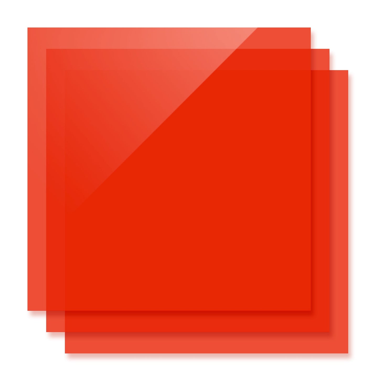 1/8" Red Translucent Glossy Acrylic Sheet (3pcs)