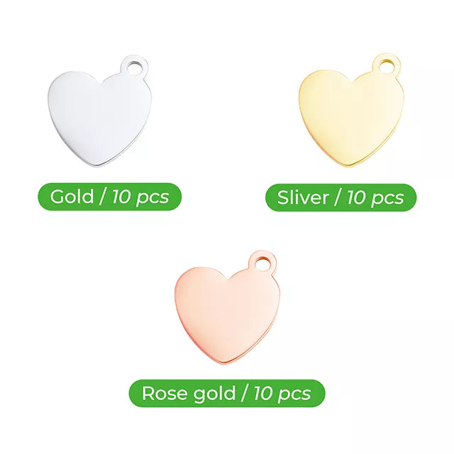 Heart-Shaped Electroplated Multicolor Pendant (30pcs)