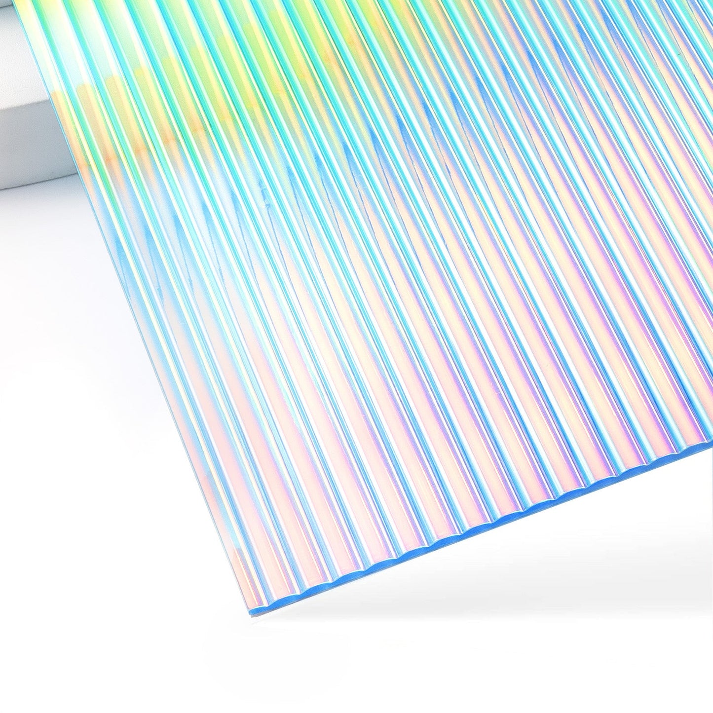 1/8" Iridescent Blue Striped Transparent Acrylic Plexiglass (3pcs)