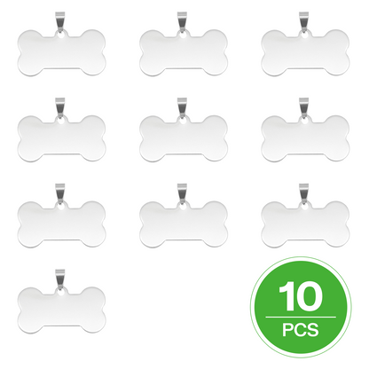 Bone Stainless Steel Dog Tag for Laser Engraving (10pcs)