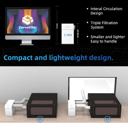 CarveChic Air Purifier Lite -Smoke Purifier for Frame Laser Engraver Machine (Use with Enclosure)